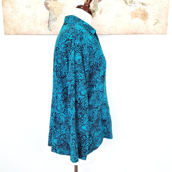 Tianello 90s turquoise button down blouse - excellent condition - Picture 3 of 12
